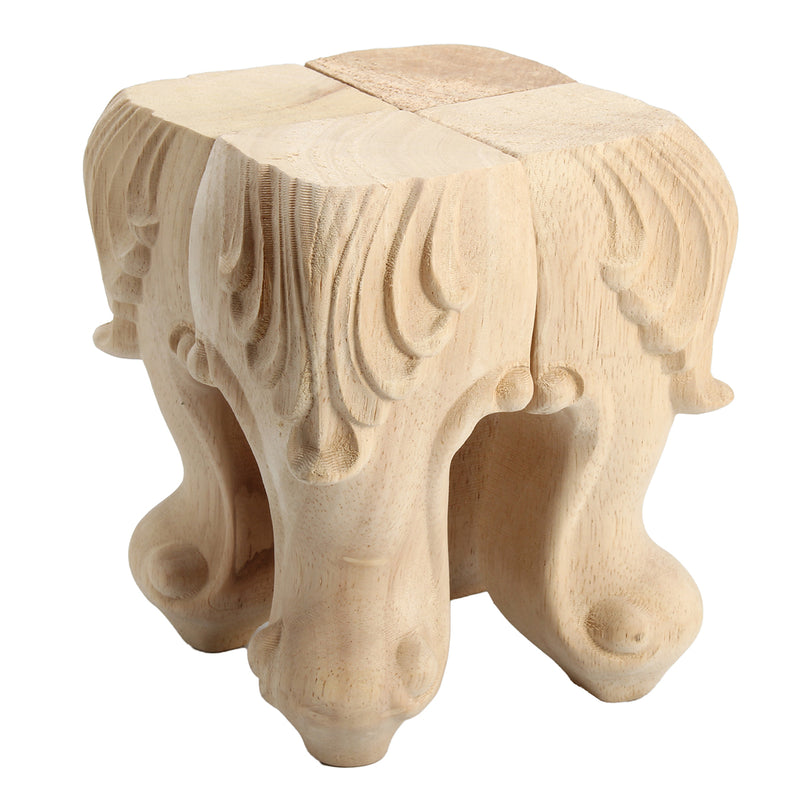 4Pcs Solid Wood Carved Furniture Foot Leg TV Cabinet Couch Sofa Chair Cap