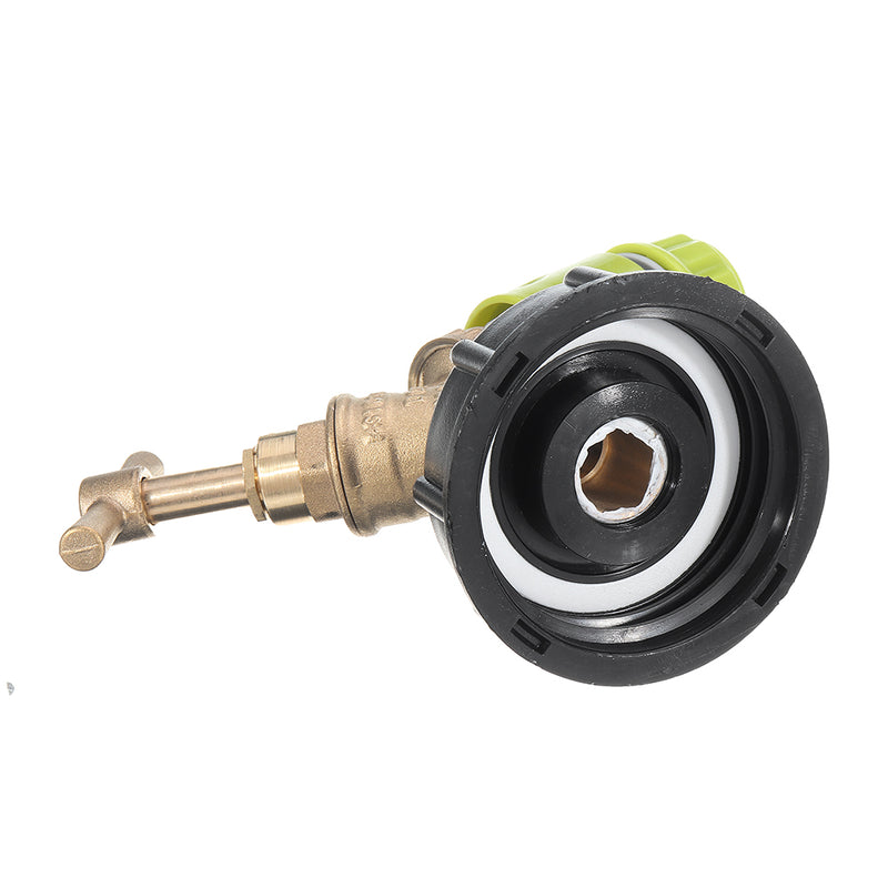 S60x6 IBC Faucet Tank Drain Coarse Thread Adapter to Brass Garden Tap with 1/2'' Nozzle Hose Tap Connector Replacement Valve Fitting Parts for Home Garden