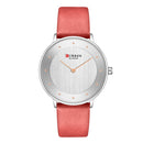 CURREN 9033 Ultra Thin Dial Case Casual Style Quartz Watch Leather Band Business Women Watch