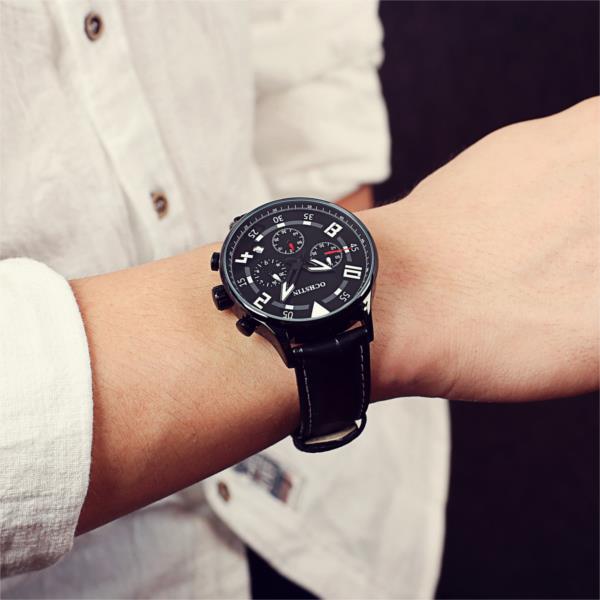 OCHSTIN 6050G Fashion Men Quartz Watch Luxury Leather Strap Sport Watch