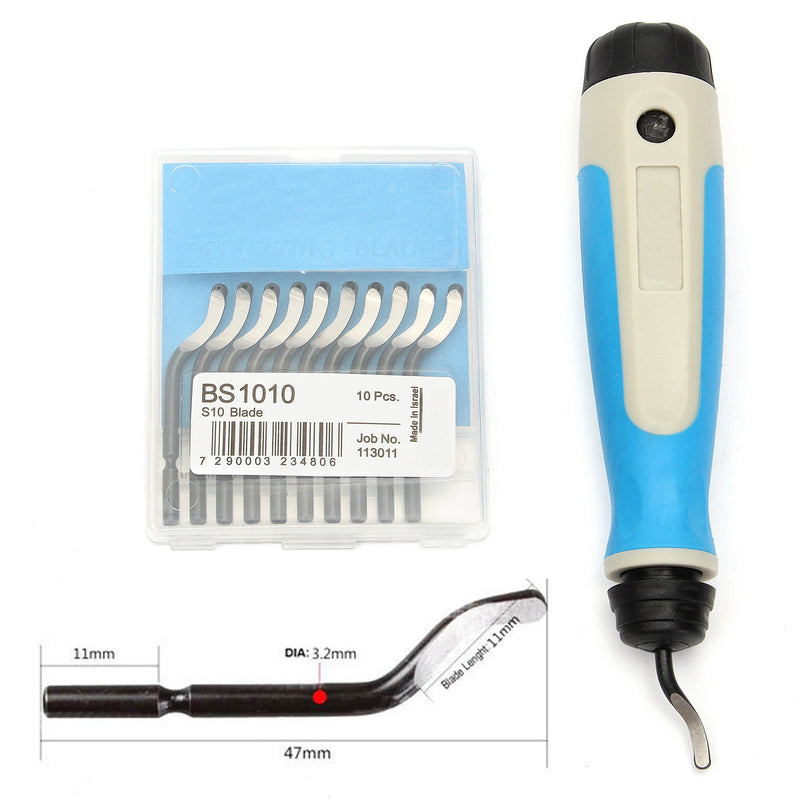 NG1001 Burr Handle 11pcs BS1010 S10 Blades Set Hand Deburring Tool Wood Metal