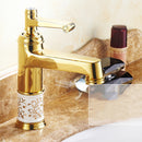 European Classic Golden Bathroom Basin Faucet Hot & Cold Water Mixer Tap Single Handle Copper Deck Mount