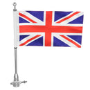 Motorcycle Rear Flag Pole & Stripes Luggage Uk Union King Mount For Harley Sports
