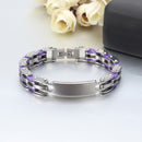 Trendy Stainless Steel Chain High Polished Silicone Cool Gift Bracelet for Men