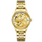 TEVISE 9006 Mechanical Watch Men Women Hollow Dragon Phoenix Pattern Watch Stainless Steel Watch