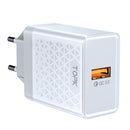 TOPK 18W QC3.0 Fast Charging USB Charger For iPhone 8 Plus XS 11 Pro Huawei P30 Pro Mate 30 Xiaomi Mi9 9 Pro S10+ Note10