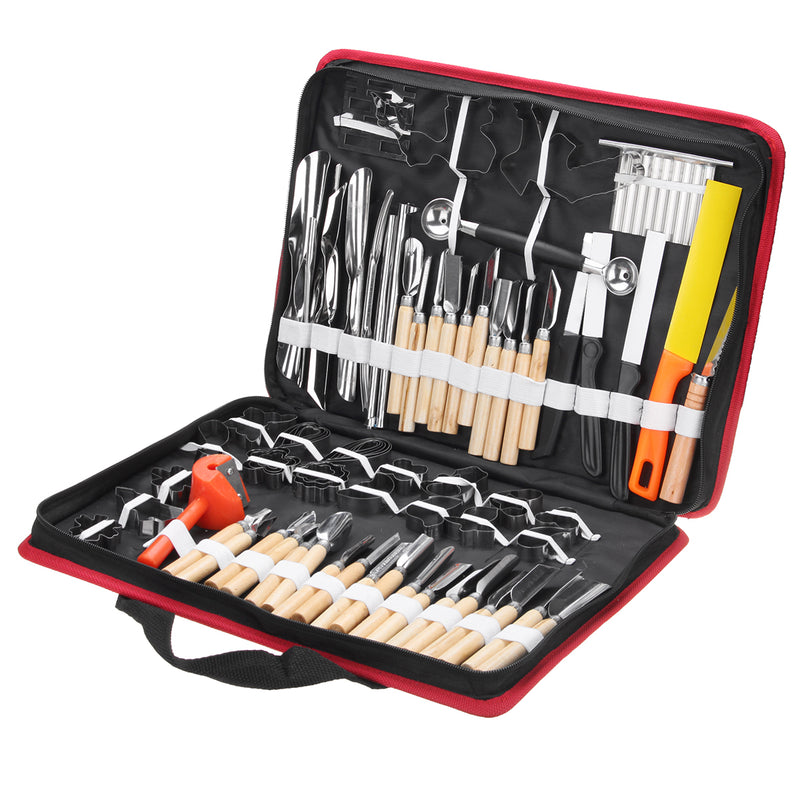 80Pcs Portable Carving Tool Vegetable Food Fruit Wood Box Carving Cutter Set