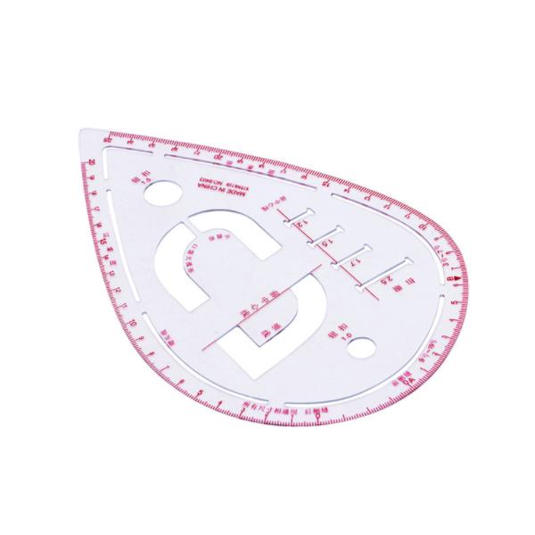Multi-function 6403 Grading Angle Ruler Button Buckle Pocket Collar Line Ruler Button Positioning Proofing Ruler Patchwork Ruler