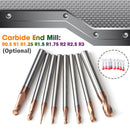 2 Flutes Ball Nose Carbide End Mill R0.5-3mm AlTiN Coating End Mill Cutter HRC58 CNC Tool