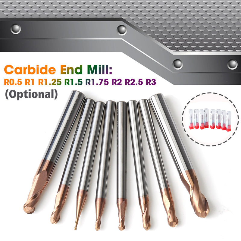 2 Flutes Ball Nose Carbide End Mill R0.5-3mm AlTiN Coating End Mill Cutter HRC58 CNC Tool