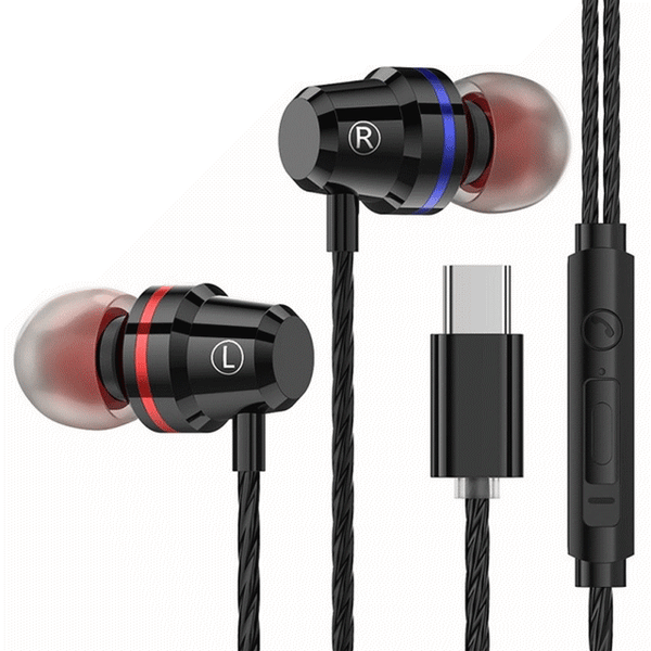 PTM M4 Type-C Wired In-Ear Headphones Metal Earphone Line Control With Mic for Xiaomi Huawei