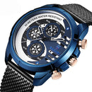 BAGARI 1802 Decorative Little Dials Quartz Watch Business Style Men Wrist Watch