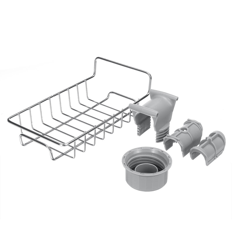 Stainless Steel Kitchen Sink Faucet Sponge Soap Drain Rack Storage Holder Shelf Storage Rack