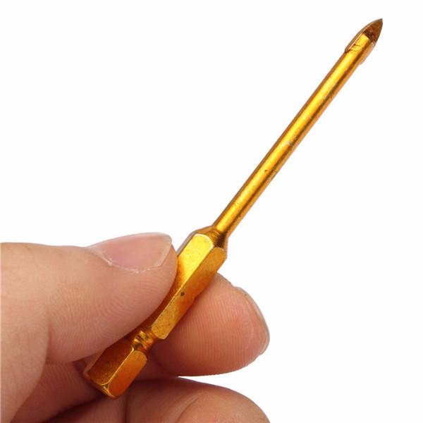 5pcs 3/4/6/8/10mm Titanium Coated Hex Shank Glass Drill Bit Set