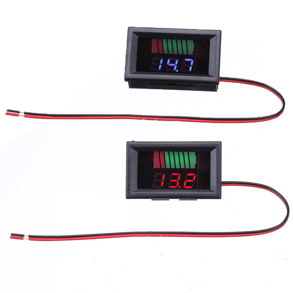 12V Car Lead Acid Battery Charge Level Indicator Battery Tester Capacity Meter Dual LED Tester Digital Voltmeter