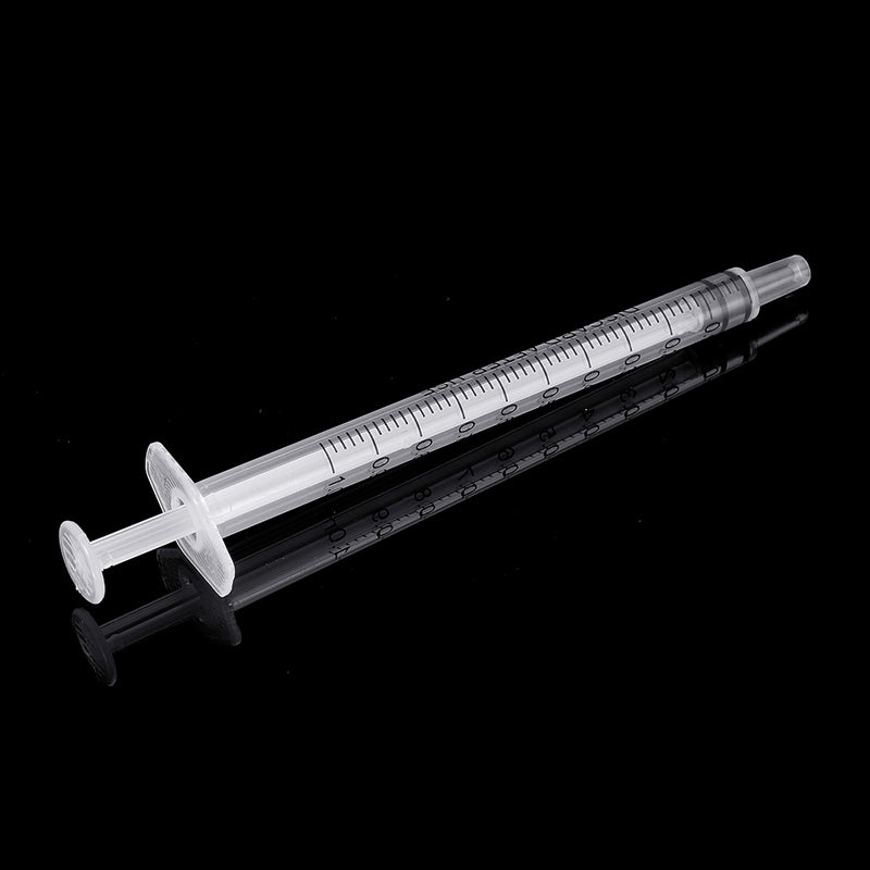 20Pcs/Set 1ml Plastic Dispensing Syringe Injector No Needles 0.01ml Graduation for Refilling and Measuring Liquids Industrial Glue Applicator