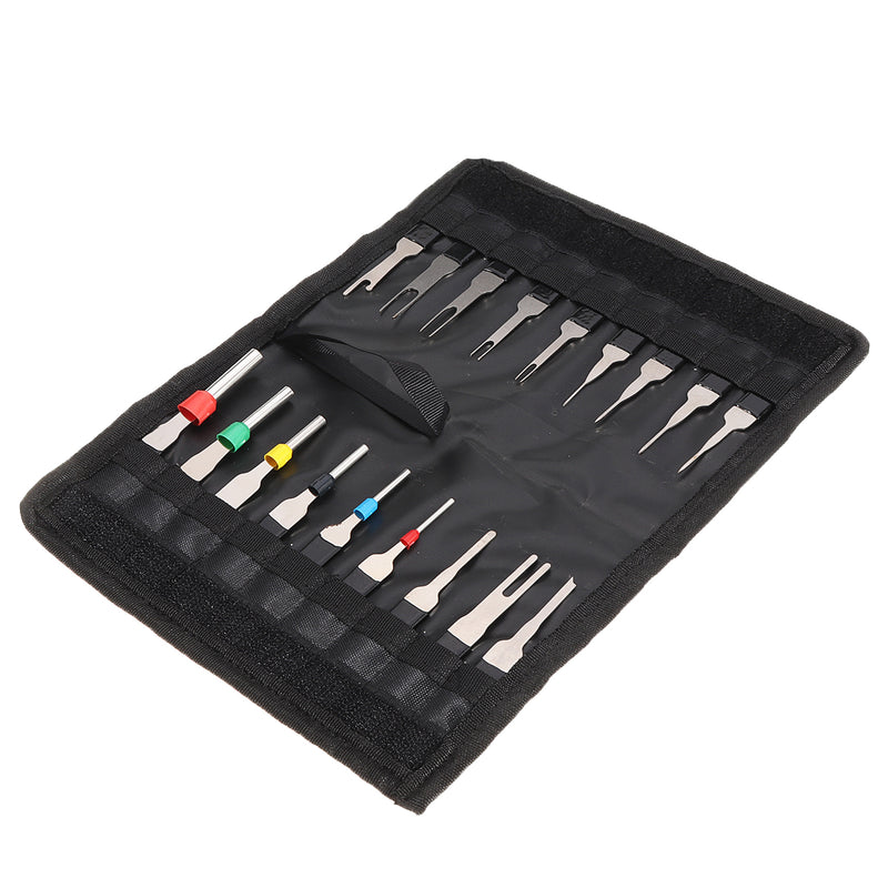 18pcs Car Plug Circuit Board Wire Harness Terminal Extraction Pick Connector Crimp Pin Back Needle Removal Tool