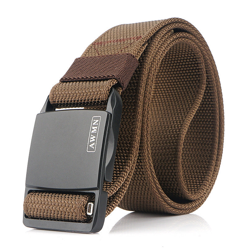 AWMN 125cmx3.8cm Military Tactical Belt Outdoor Zinc Alloy Magnetic Buckle Casual Belts Canvas Waist Belts