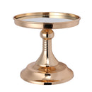 Gold Plated Mirror Cake Pan Stand Glass Round Wedding Display Pedestal 8 10 12 Inch