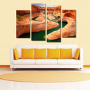 Miico Hand Painted Four Combination Decorative Paintings Canyon River Wall Art For Home Decoration