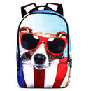 IPRee Polyester Cartoon Laptop Backpack Cute Animal Dog Cat Print Schoolbag Rucksack