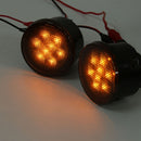 Pair 2000K LED Somke Len Amber Front Turn Signal Lights For Jeep Wrangler 07-15