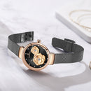 NAVIFORCE 5013 Emboss Dial Unique Style Ladies Wrist Watch Mesh Steel Band Quartz Watch