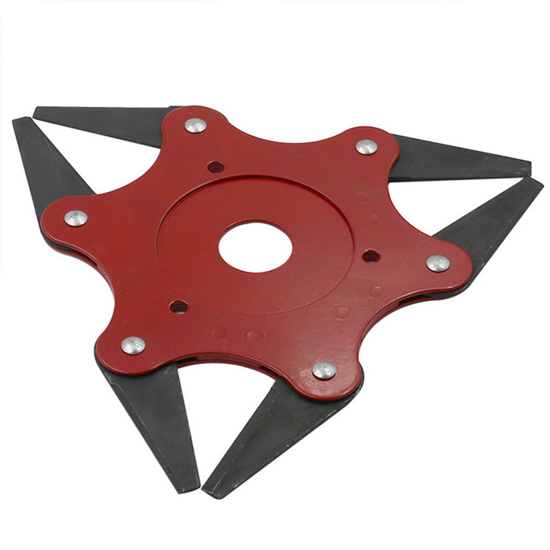 Upgrade 6 Blades Steel Outdoor Trimmer Head Razors 65Mn Lawn Mower Grass Weed Cutter