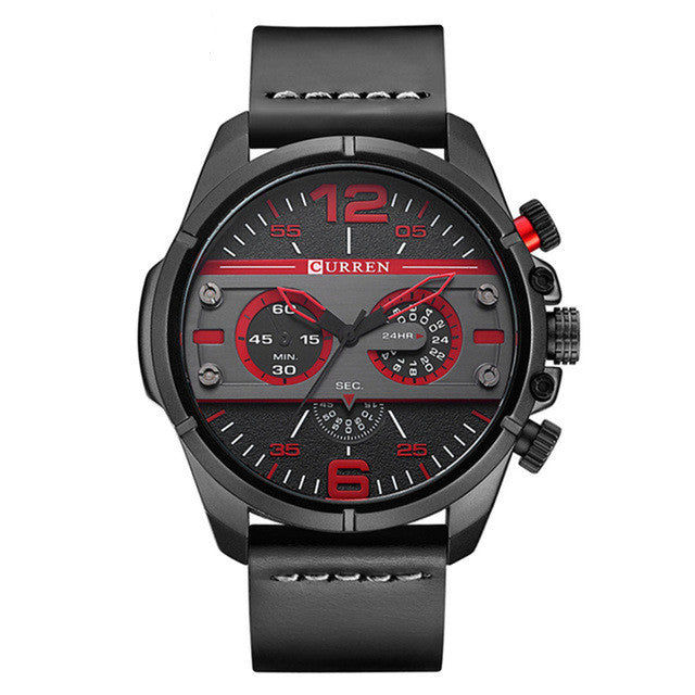 CURREN 8259 Casual Quartz Watches Rubber Band Military Analog Leather Quartz Wrist Watch