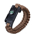 IPRee 4 In 1 EDC Survival Bracelet Outdoor Emergency 7 Core Paracord Whistle Compass Kit
