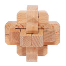 New Design IQ Brain Teaser Beech Kong Ming Lock Wooden Interlocking Burr 3D Puzzles Game Toy Type 1