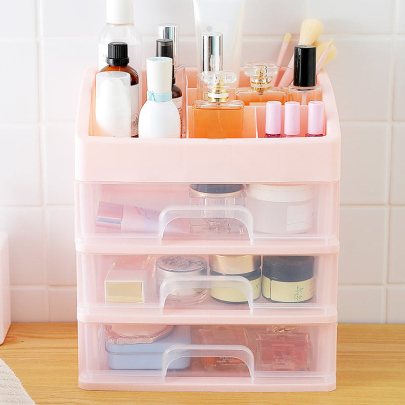 3 Layers Storage Box PP Table Tidy Organizer Drawers Case Makeup Display Holder