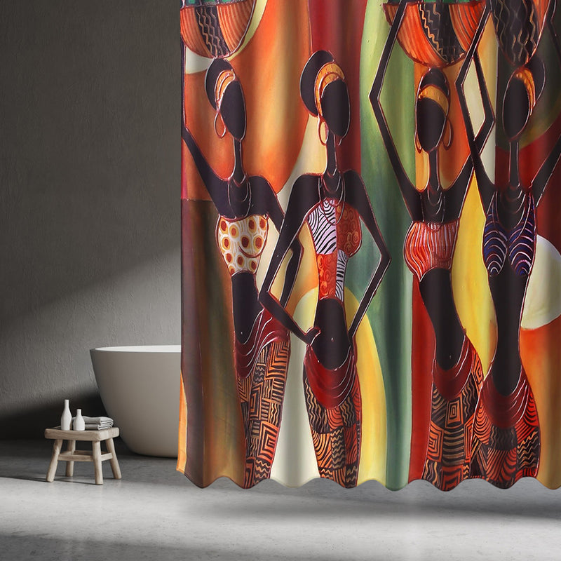 Waterproof Custom Distinctive Cartoon African Woman Bathroom Shower Curtains Home Decor 60''x72''