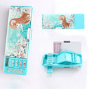 Plastic Cartoon Fancy Stationery Multi-function Pen Box 2 Layer Double Open Multi-layer Pencil Case Holder Students Gift Office School Supplies