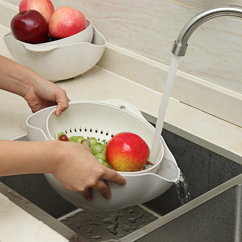 Vegetable Fruit Washing Drain Basket Mesh Strainer Drying Colander Kitchen
