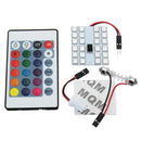 RGB 5050 SMD LED Lights Panel Car Interior T10 Festoon Dome Reading Map Lamp with Remote Control
