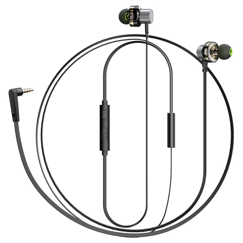 [Dual Dynamic] Awei Z1 Earphone 3.5mm Wired Control Magnetic Adsorption Bass Headphone with Mic