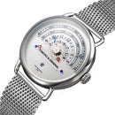 TOMORO TMR1019 Unique Design Men Wrist Watch Stainless Steel Strap Calendar Quartz Watch