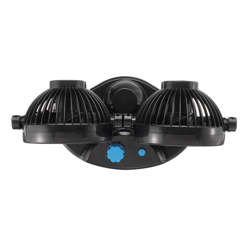 DC12V 2 Head 360Rotation Car Auto Vehicle Cooling Air Fan Silent Cooler 2 Speed
