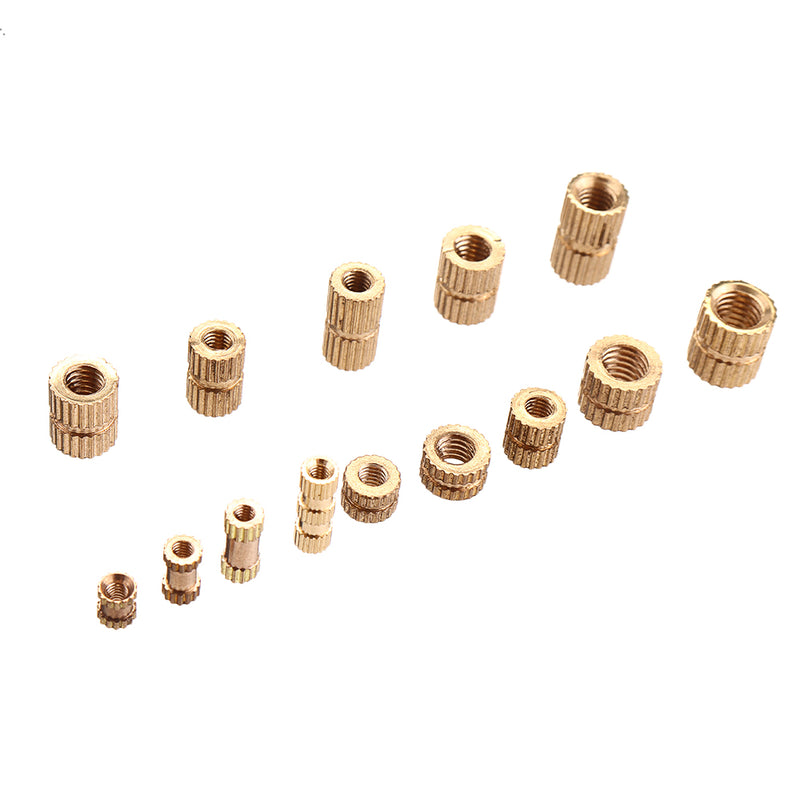 Suleve MXBN5 400Pcs M2/M3/M4/M5 Knurled Brass Round Female Thread Knurled Nuts Round Insert Embedment Nut Assortment Set
