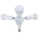 3 in 1 Rotatable E27 Base LED Light Lamp Bulb Adapter Holder Socket Splitter