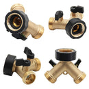 3/4 Inch 2 Way Brass Hose Faucet Manifold Garden Tap Splitter Water Segregator Pipe Divider Switcher Control Shut Off Valve Y-Type Ball Valve