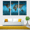 Miico Hand Painted Three Combination Decorative Paintings Continental Map Wall Art For Home Decoration