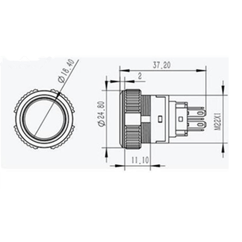 12V 5 Pin Led Push Button Switch Plastic Lamp Car Horn Switch Access Control Switch