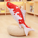 KCASA KC Taisho Showa Red White Gibel Carp Golden Koi Fish Stuffed Plush Toy Cotton Goldfish Cushion