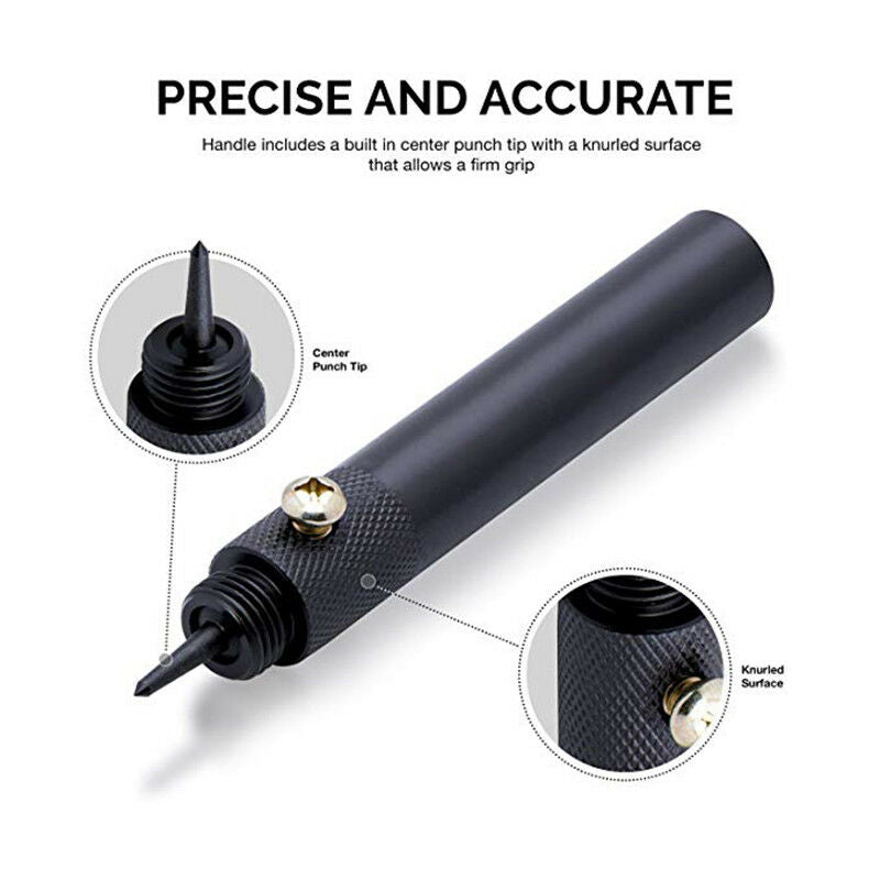 10Pcs Interchangable Hollow Hole Punch Set with Handle for Heavy Duty Leather