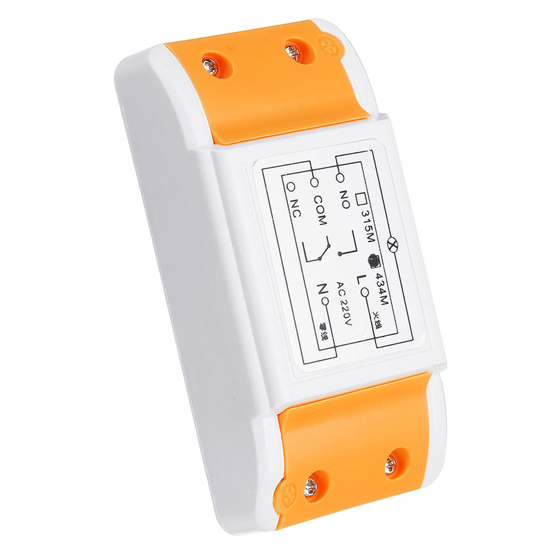 433MHz AK AC220V 1CH Channel Wireless Remote Control Switch Module with 2 Key Transmitter