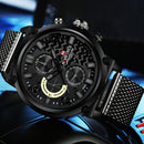 NAVIFORCE 9068 Stainless Steel Strap Quartz Watches Waterproof Week Display Men Watch