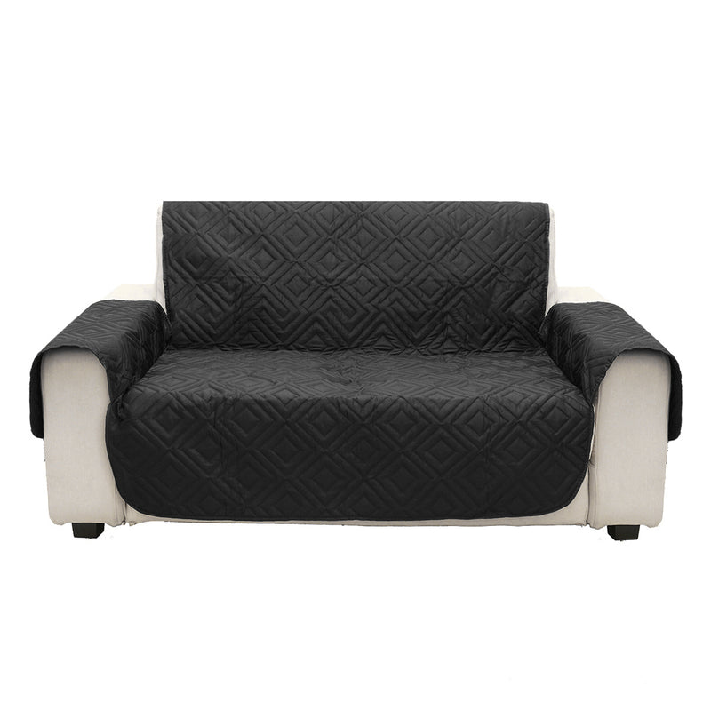 Black Microfiber Pet Dog Kids Couch Sofa Furniture Protector Cover Strap Waterproof Chair Covers