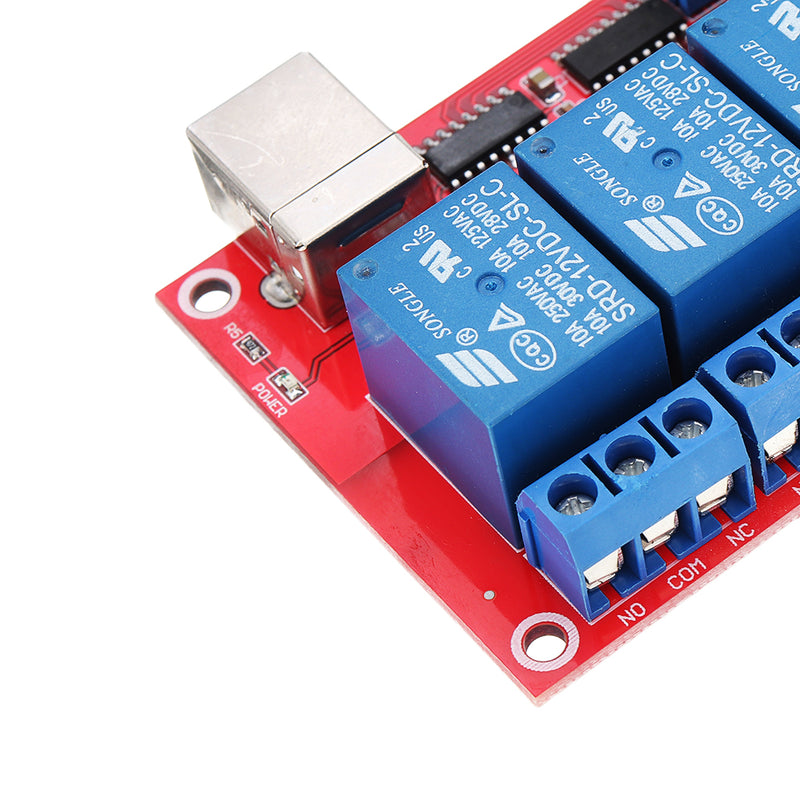 4 Channel 12V HID Driverless USB Relay USB Control Switch Computer Control Switch PC Intelligent Control Relay Module